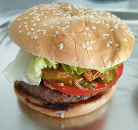 burger tomate cornichon salade oignon frit